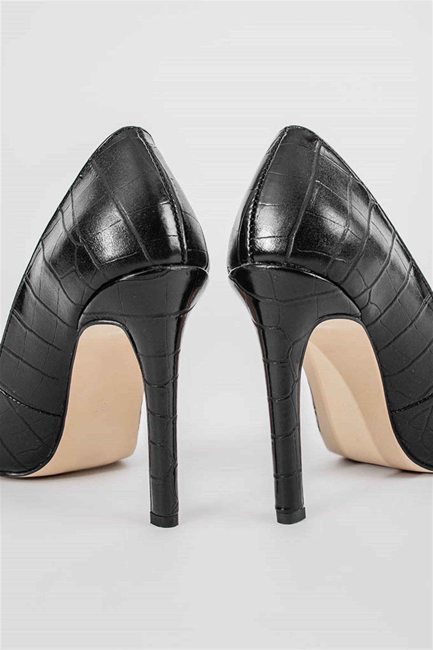 ALINA - Siyah Croco - Stiletto