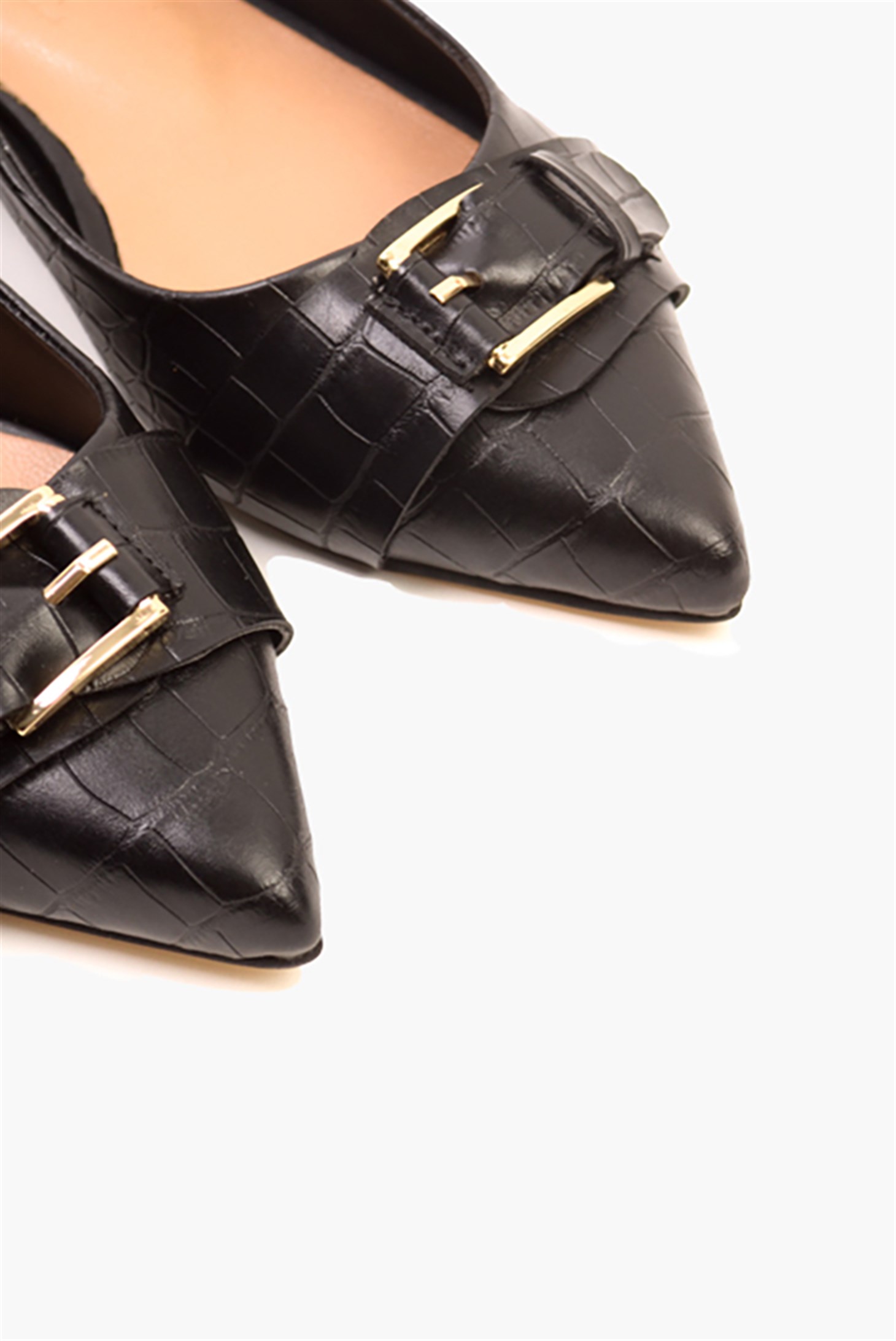 SHOES&MOREDUELDUEL - Siyah Croco - Babet