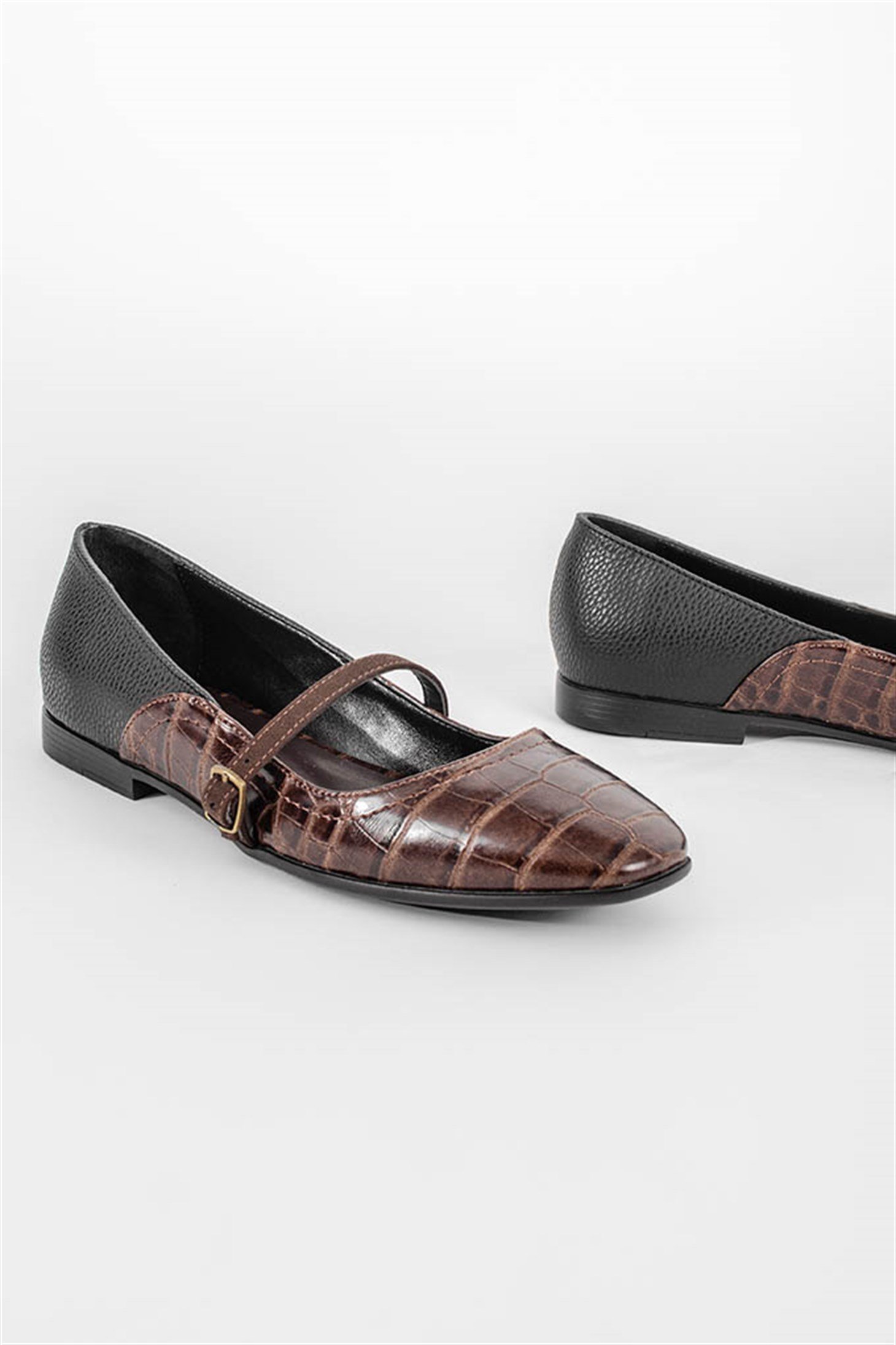 SHOES&MORETOETOE - Kahve Croco - Babet