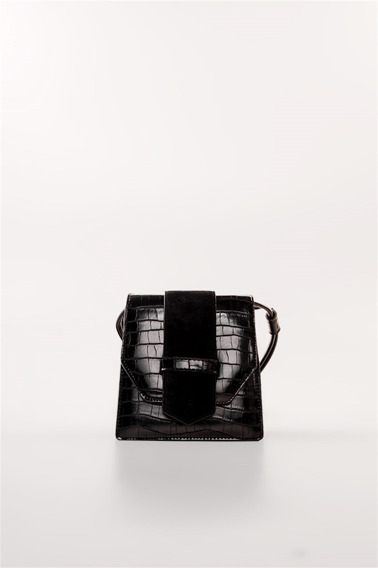 BELAIR - Siyah Croco - Mini Omuz Çanta