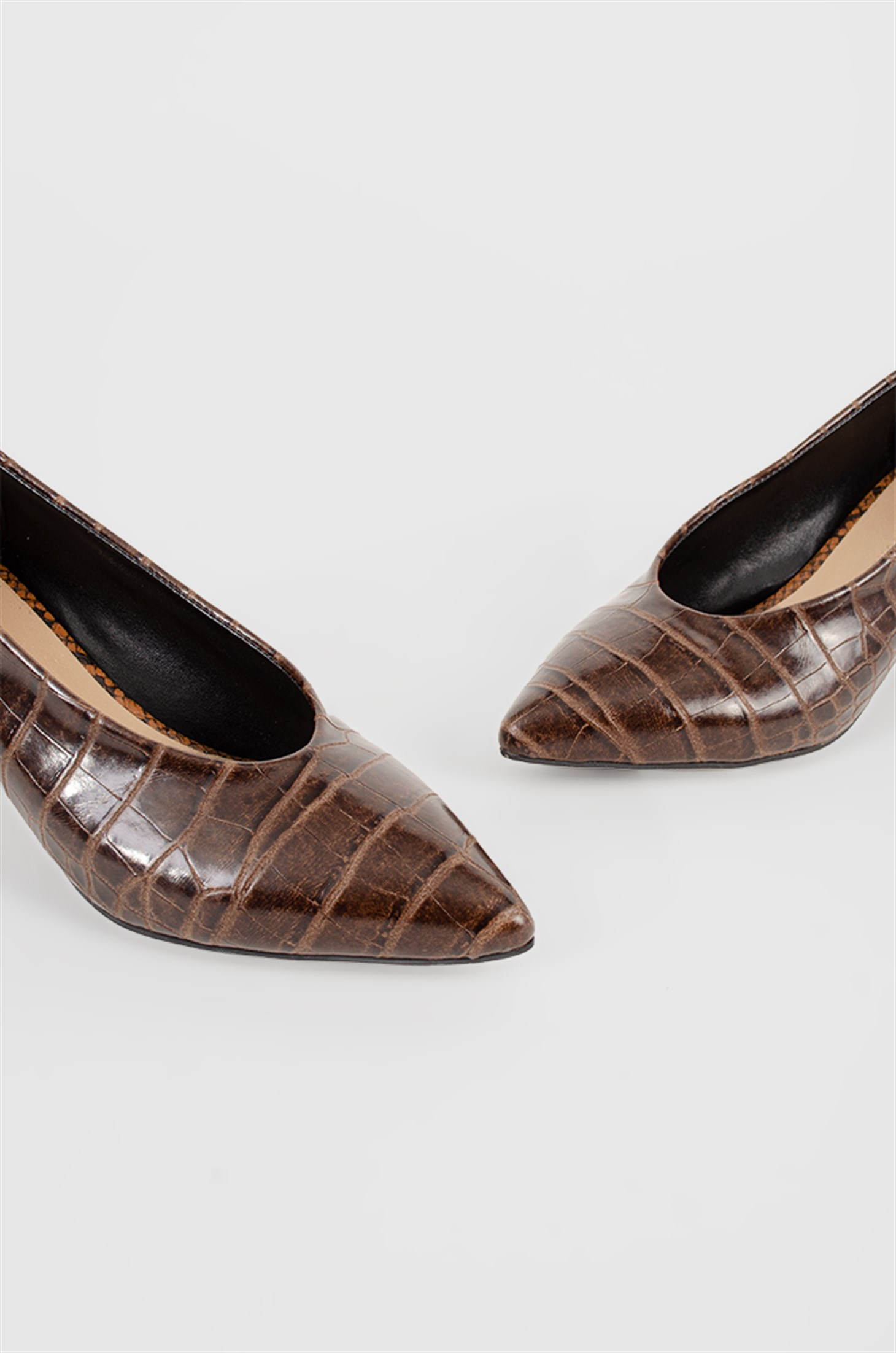 MAYFAIR - Kahve Croco - Orta Topuk