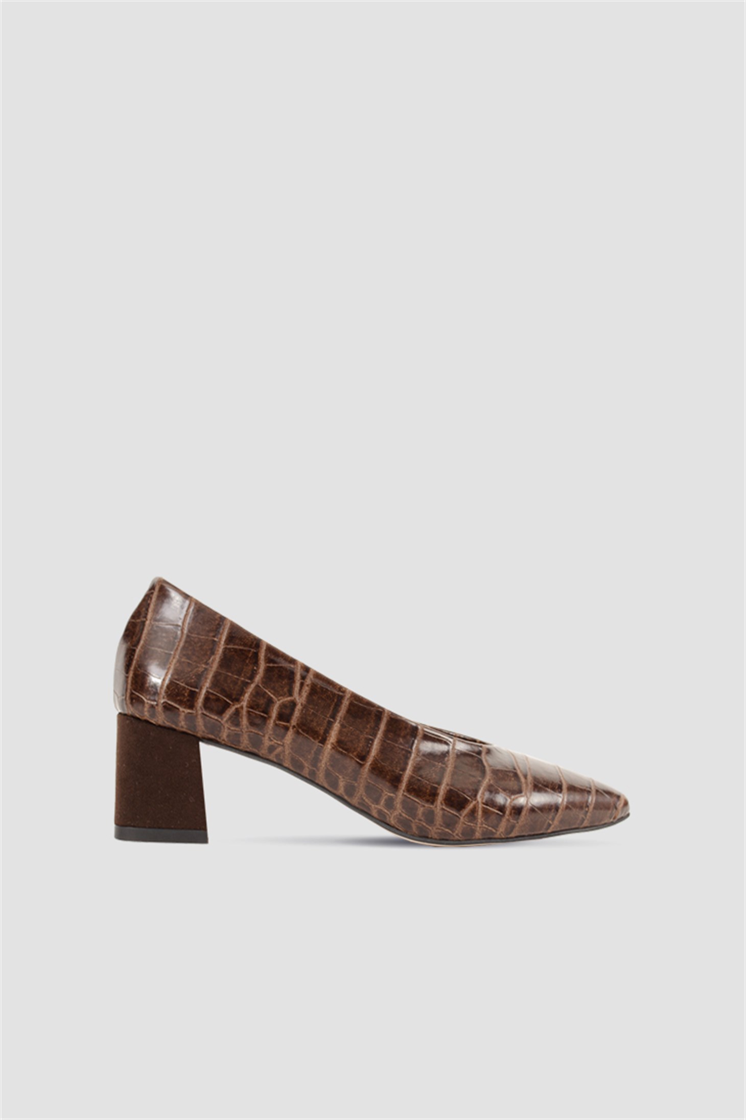 MAYFAIR - Kahve Croco - Orta Topuk