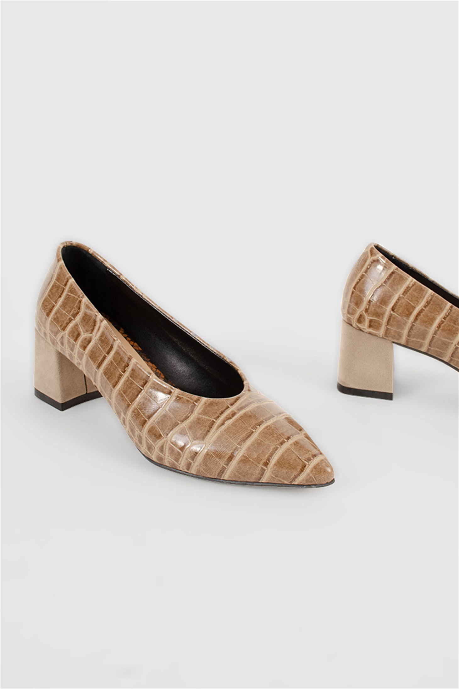 MAYFAIR - Vizon Croco - Orta Topuk