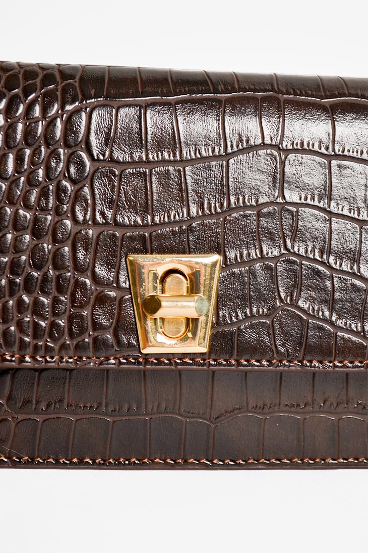 S&M BASICBEXYYBEXYY - Kahve Croco 24 - Mini Omuz Çantası