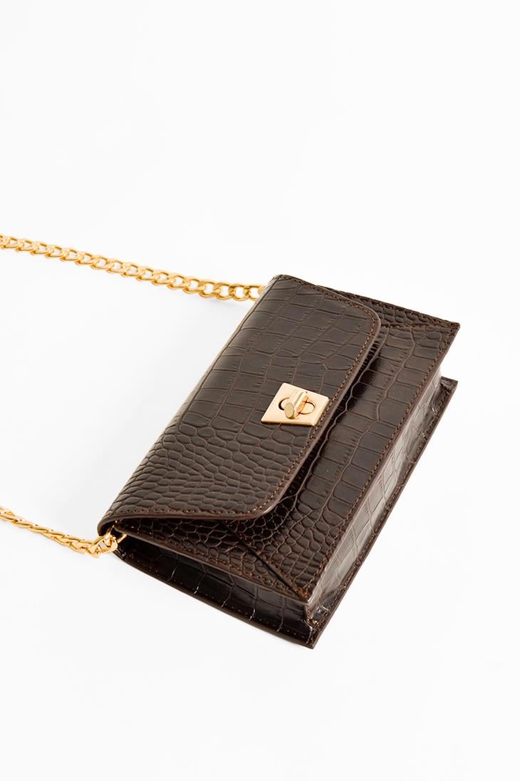 S&M BASICBEXYYBEXYY - Kahve Croco 24 - Mini Omuz Çantası