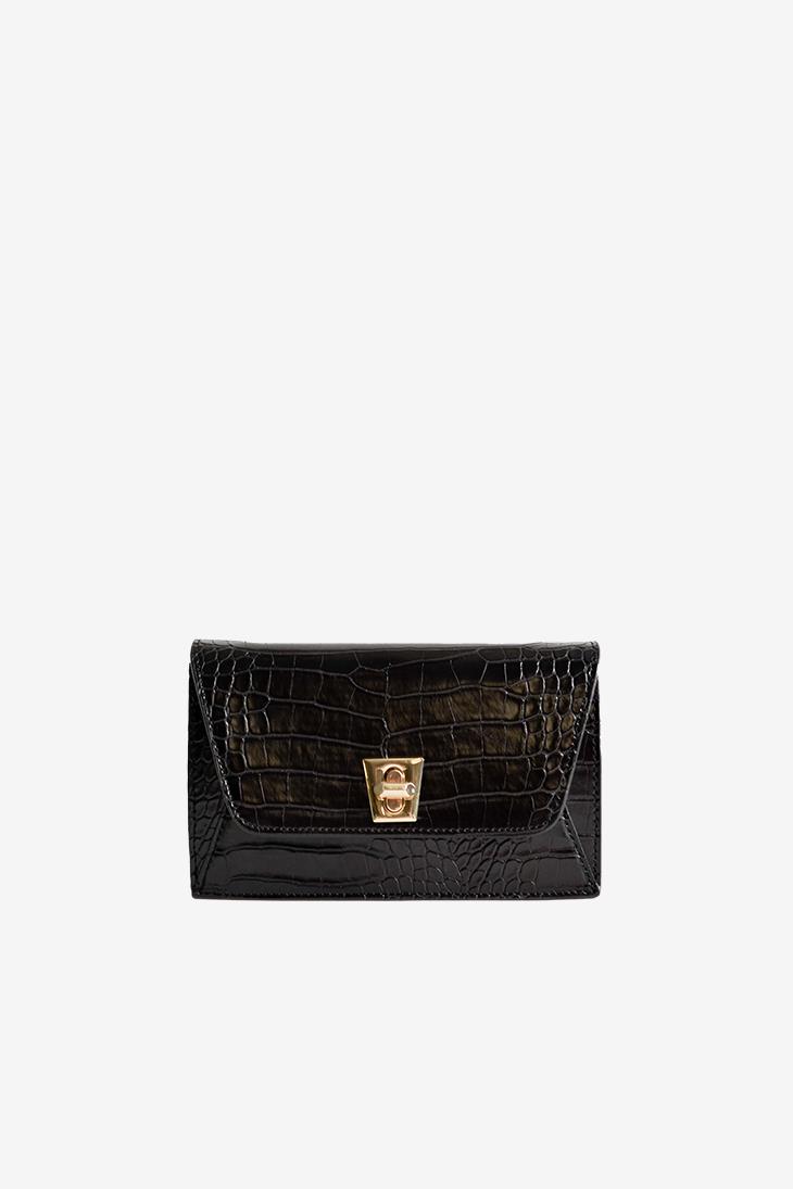 S&M BASICBEXYYBEXYY - Siyah Croco 24 - Mini Omuz Çantası