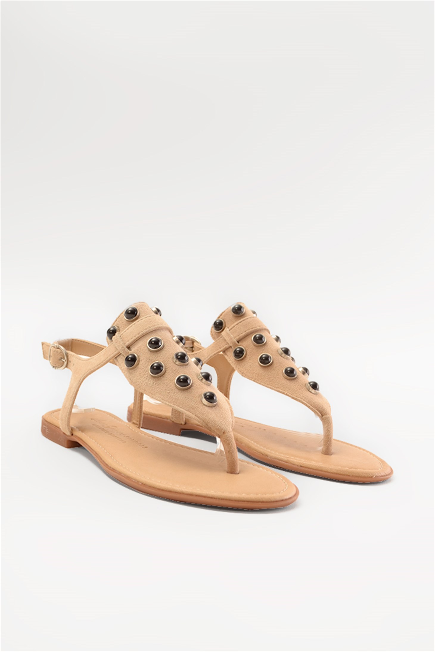 SHOES&MORECUPPYCUPPY - Bej Suet - Sandalet