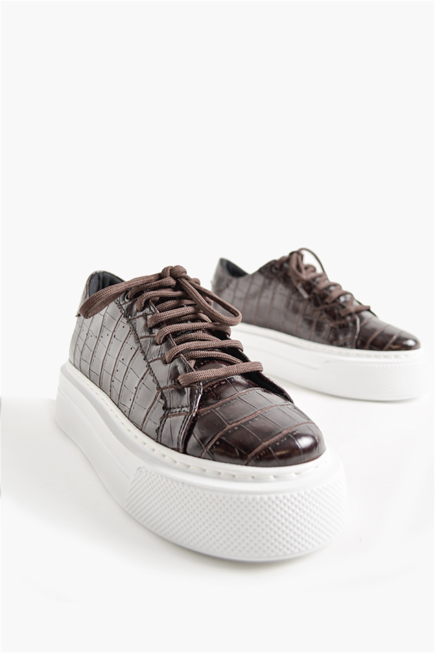 SHOES&MOREBASICCBASICC - Kahve Croco - Spor