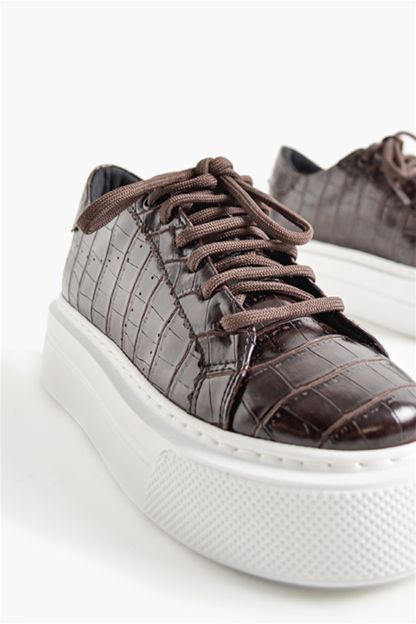 SHOES&MOREBASICCBASICC - Kahve Croco - Spor
