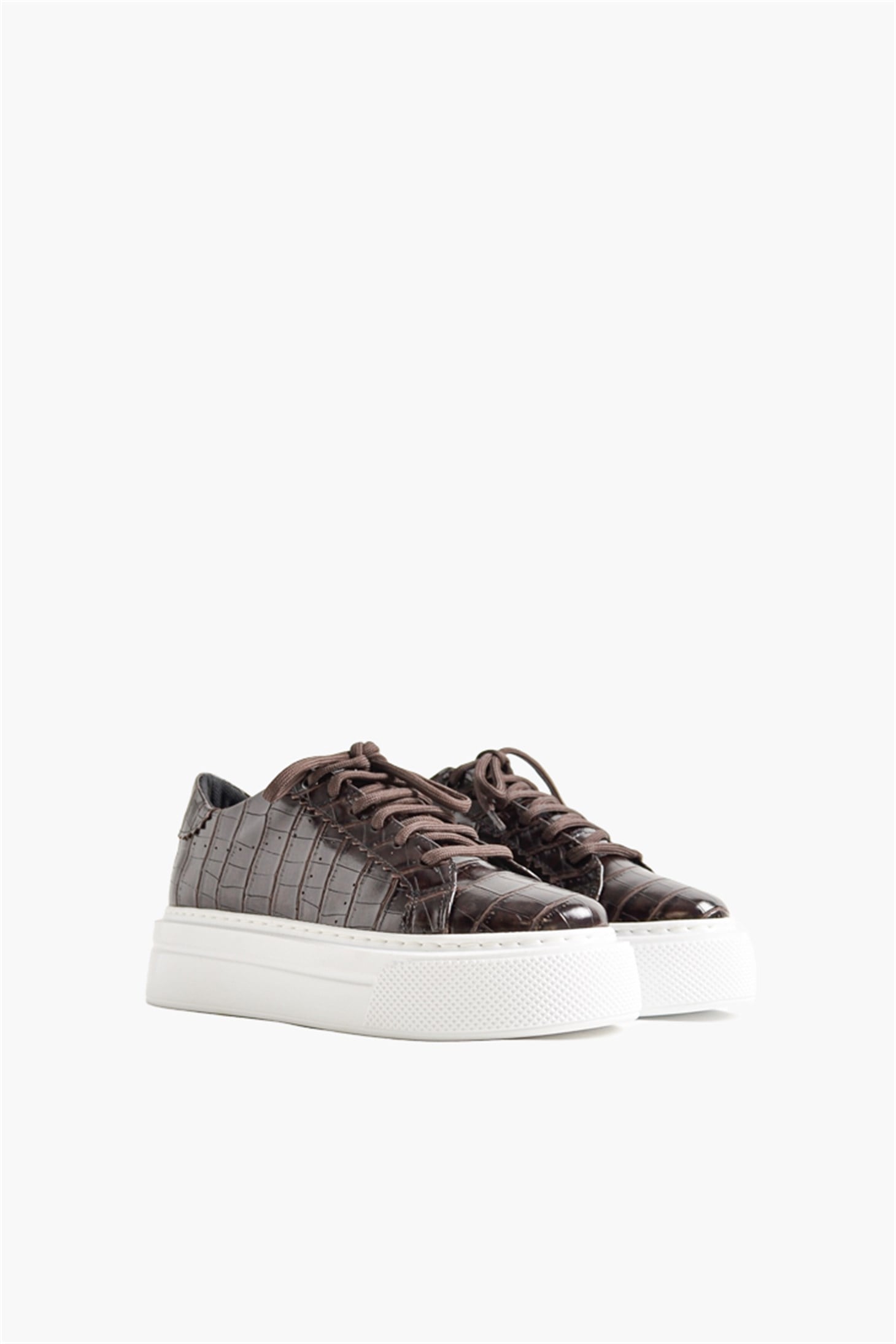SHOES&MOREBASICCBASICC - Kahve Croco - Spor