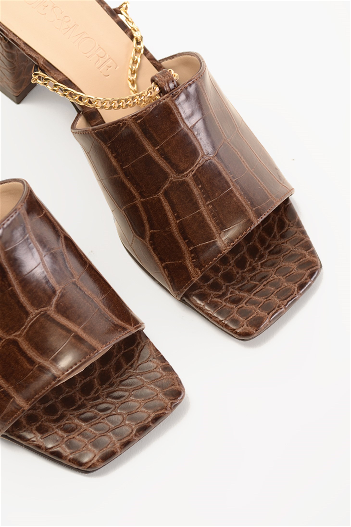 SHOES&MORELEFFYLEFFY - Kahve Croco - Topuklu Terlik