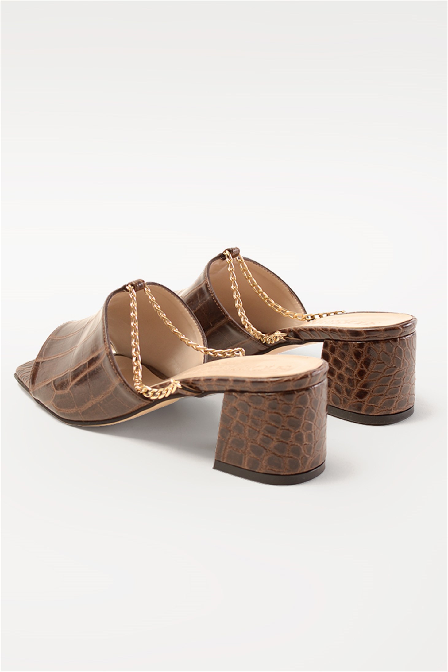 SHOES&MORELEFFYLEFFY - Kahve Croco - Topuklu Terlik