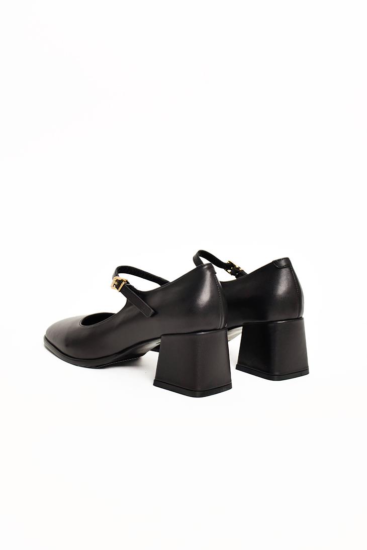SHOES&MORELILYALILYA - Siyah Deri - Kısa Topuklu