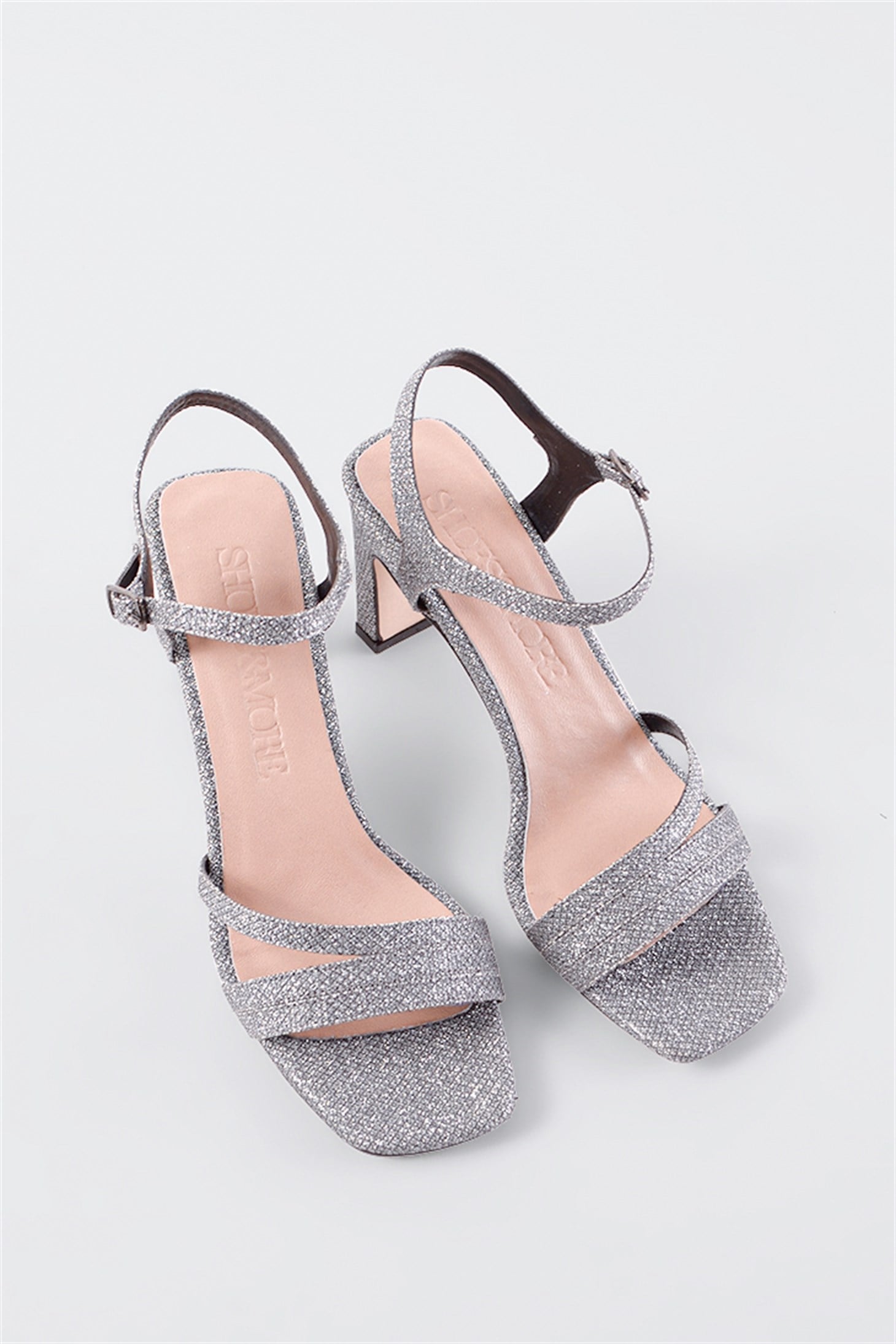 SHOES&MOREMES MESMES MES - Kurşun Glitter - Topuklu Sandalet