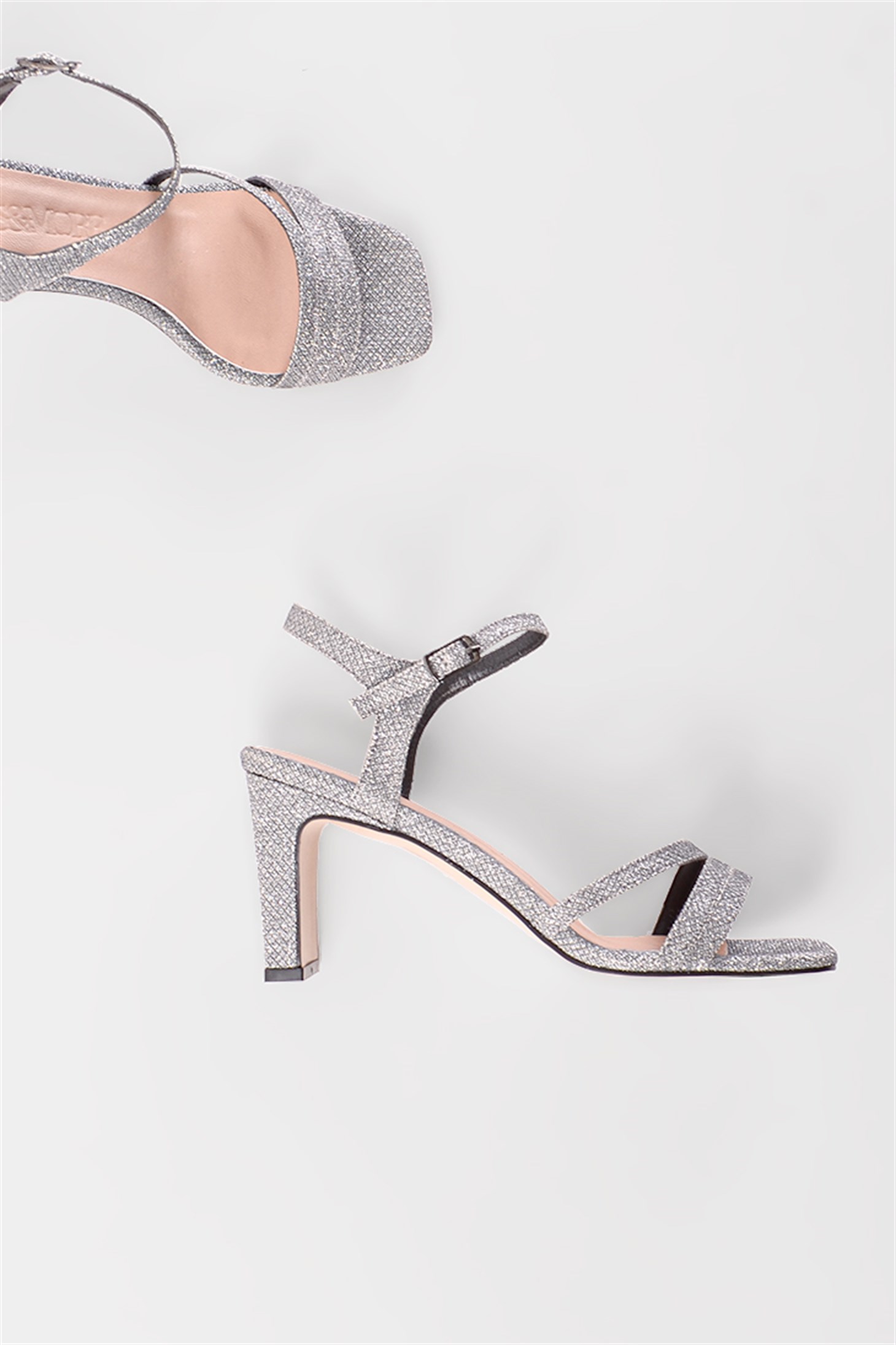 SHOES&MOREMES MESMES MES - Kurşun Glitter - Topuklu Sandalet