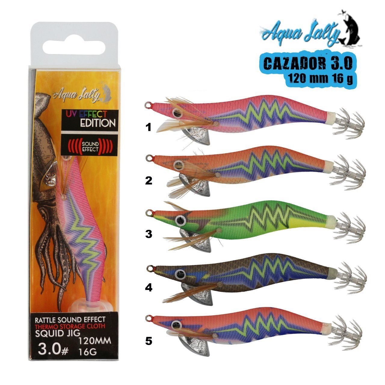 Aqua Salty Cazador Squid Jig 12cm 16gr 3.0 #3