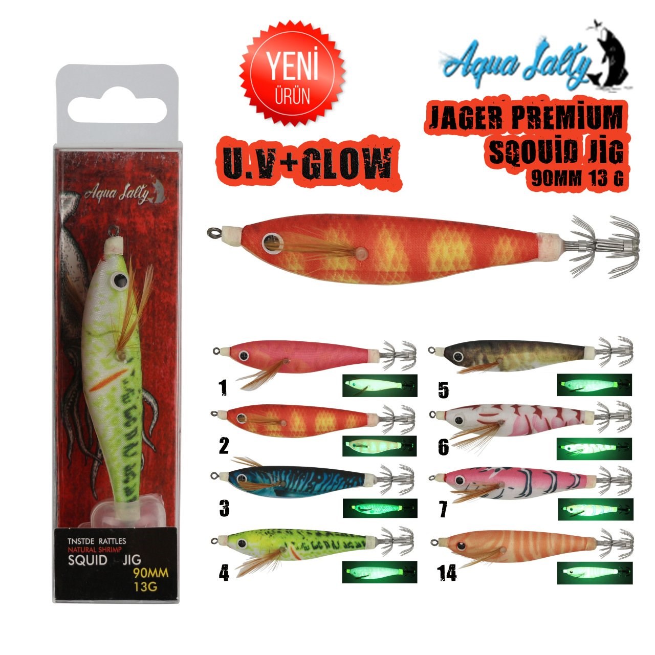 Aqua Salty Jager Squid Jig 90mm 13gr # 5