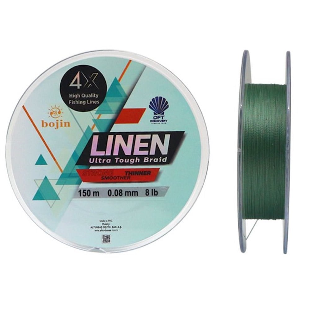 Bojin Linen 4X İp Misina Yeşil 150t 0.08mm 8lb
