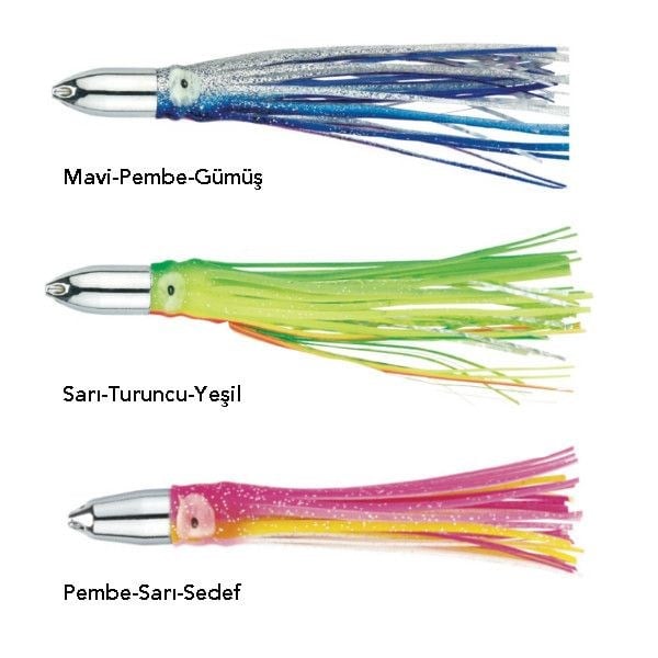Boone Chrome Jet Bullet Püskül Sırtı Sahtesi 18cm 85gr Pembe Sarı Sedef