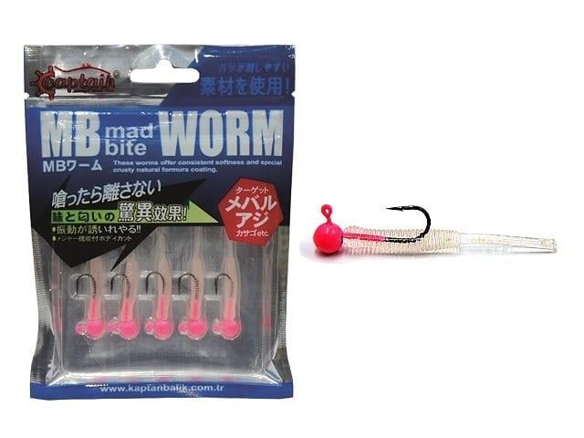 Captain 3521 Earthworm Jighead Silikon Set 4cm 5li Pink