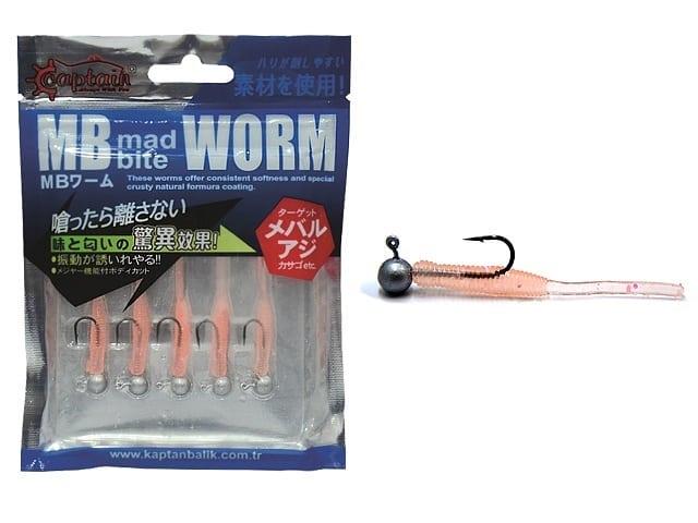 Captain 3521 Earthworm Jighead Silikon Set 4cm 5li Silver