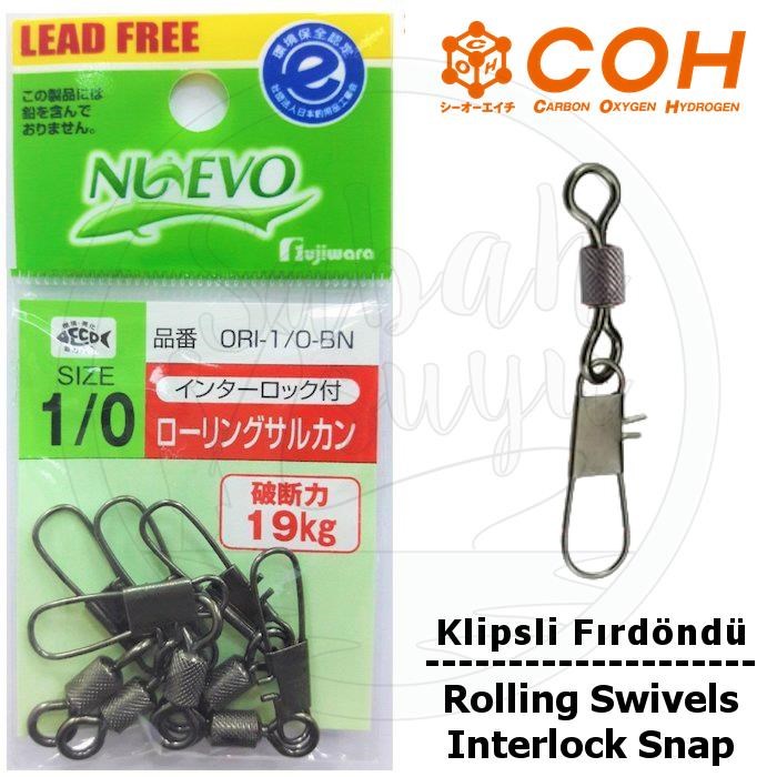 COH Klipsli Fırdöndü #1/0 19kg (Interlock Snap)