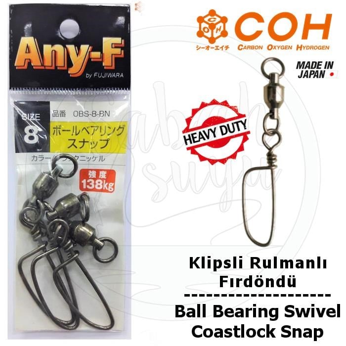 COH Klipsli Rulmanlı Fırdöndü EX #8 138kg (Heavy Duty / Coastlock Snap)