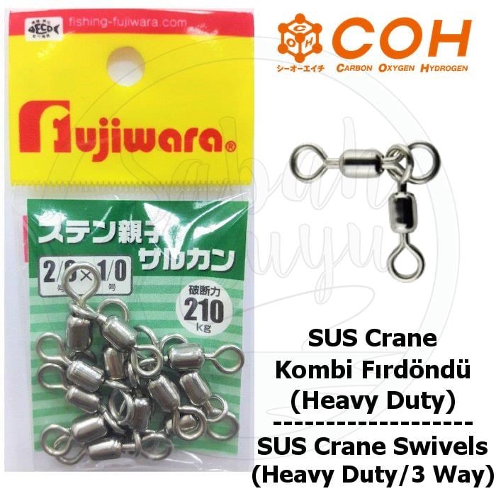 COH SUS Crane Kombi Fırdöndü # 2/0 X 1/0 (Heavy Duty / 3 Way)