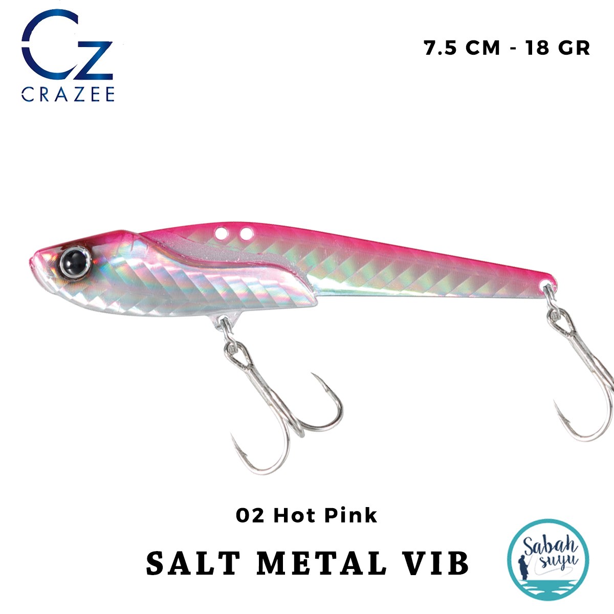 Crazee Salt Metal VIB 75 Vibrasyon Jig 75mm 18gr #02 Hot Pink