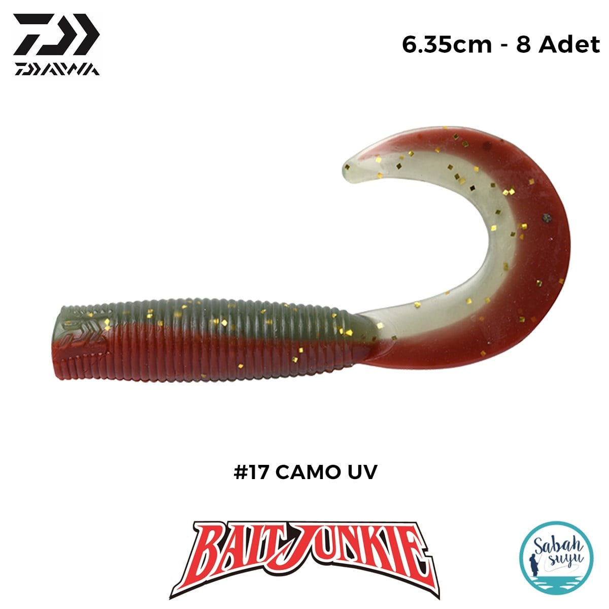 Daiwa Bait Junkie Grub 6.35cm #17 Camo UV (8 Adet)