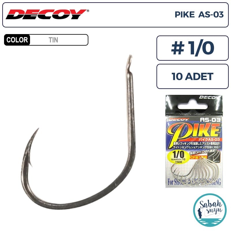 Decoy AS-03 Pike Light Jigging Asist İğne TIN #1/0 (10 Adet)