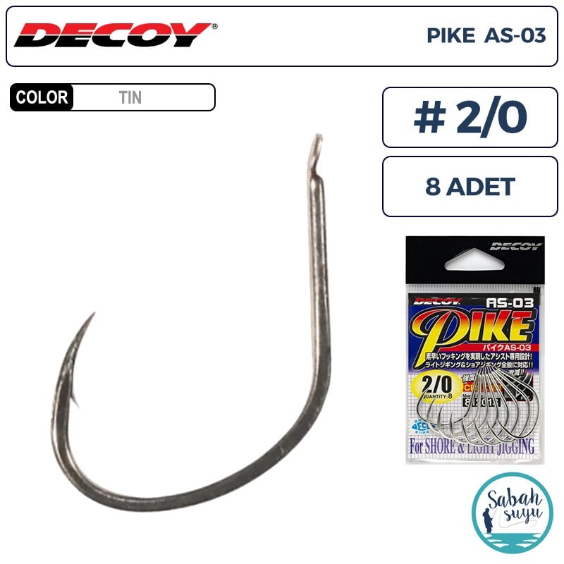 Decoy AS-03 Pike Light Jigging Asist İğne TIN #2/0 (8 Adet)