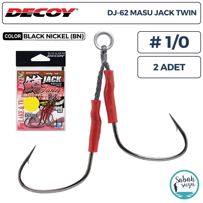 Decoy DJ-62 Masu Jack Twin Çiftli Asist İğnesi #1/0 (2 Adet)