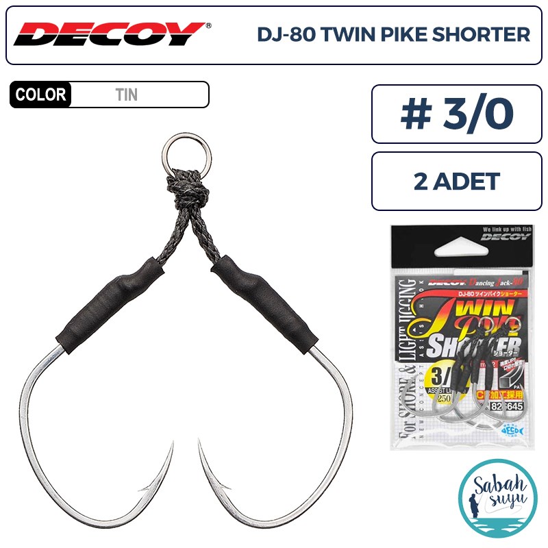 Decoy DJ-80 Twin Pike Shorter Çiftli Asist İğnesi #3/0 (2 Adet)