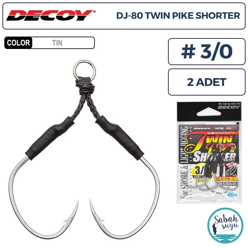 Decoy DJ-80 Twin Pike Shorter Çiftli Asist İğnesi #3/0 (2 Adet)