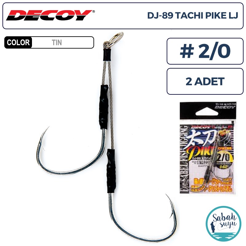 Decoy DJ-89 Tachi Pike LJ Çiftli Jig Asist İğnesi #2/0 (2 Adet)