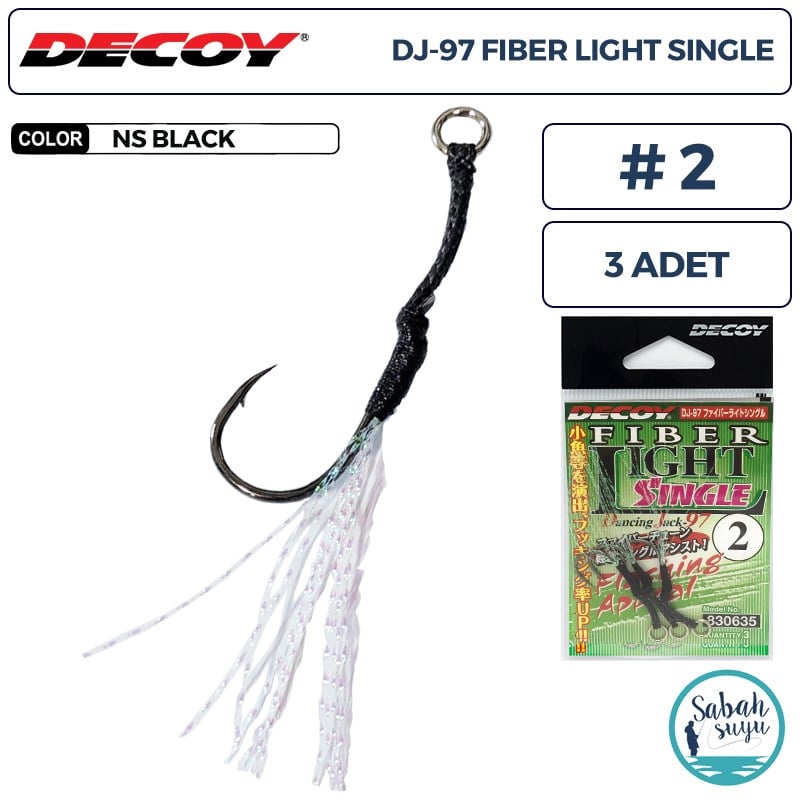 Decoy DJ-97 Fiber Light Tüylü Tekli Asist İğnesi #2 (3 Adet)