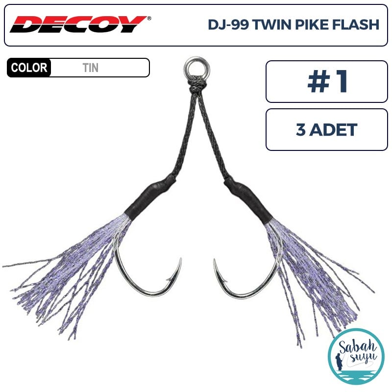 Decoy DJ-99UV Twin Pike Flash Tüylü Çiftli Asist İğnesi #1 (3 Adet)