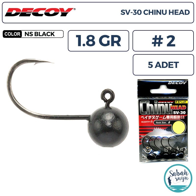 Decoy JH SV-30 Chinu Jighead 1.8gr #2 Siyah (5 Adet)