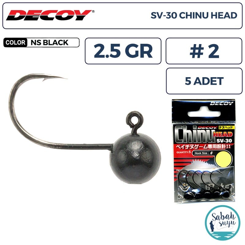 Decoy JH SV-30 Chinu Jighead 2.5gr #2 Siyah (5 Adet)
