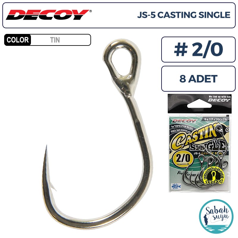 Decoy JS-5 Casting Single Tekli İğne #2/0 (8 Adet)