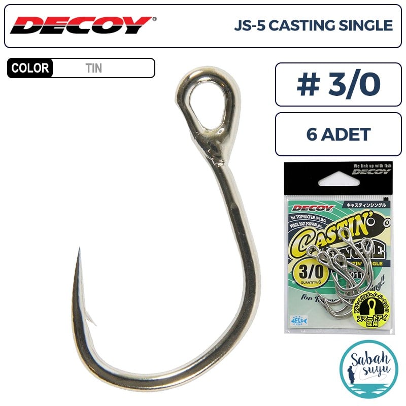 Decoy JS-5 Casting Single Tekli İğne #3/0 (6 Adet)