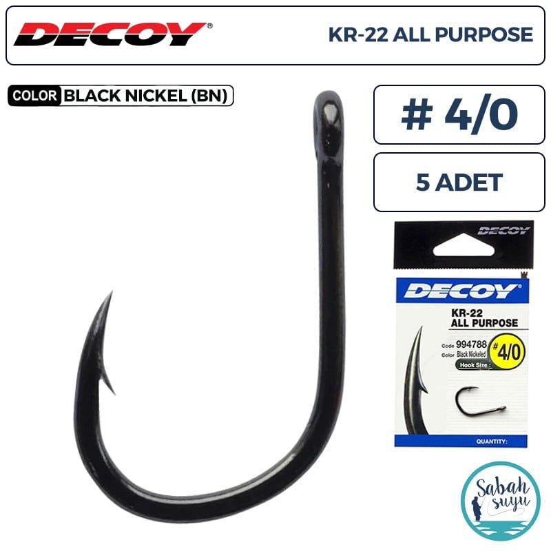 Decoy KR-22 All Purpose Delikli Olta İğnesi BN #4/0 (5 Adet)