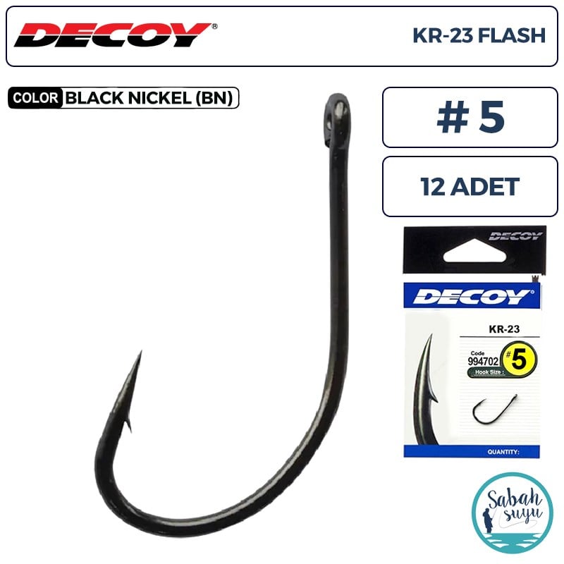 Decoy KR-23 Flash Delikli Olta İğnesi BN #5 (12 Adet)
