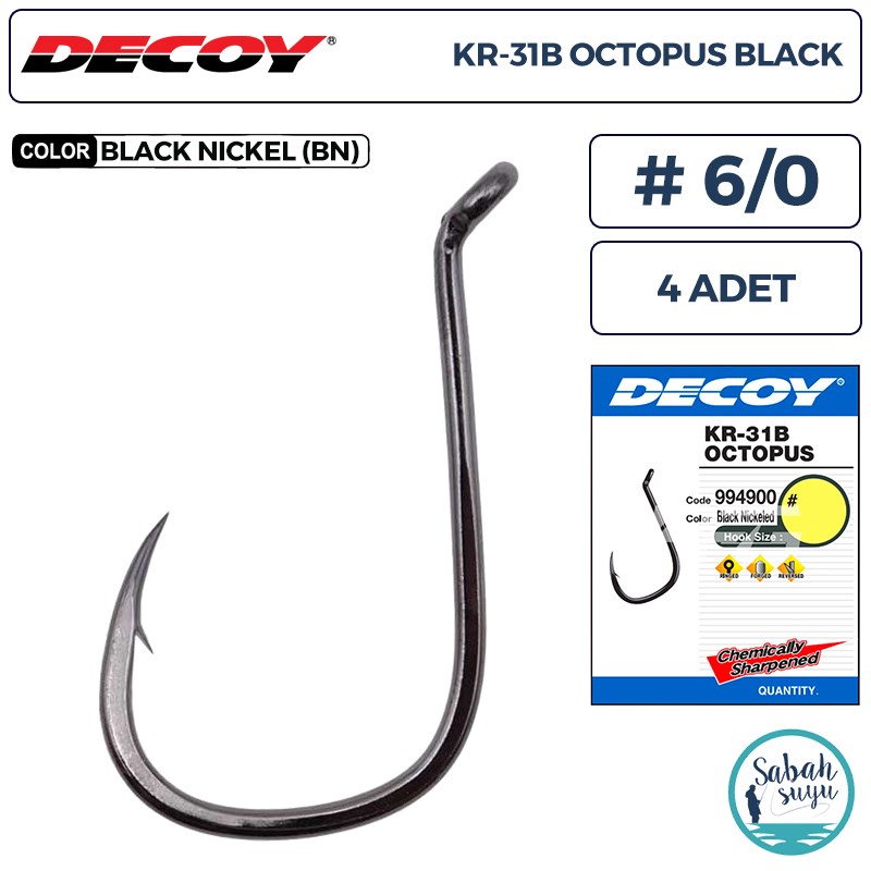 Decoy KR-31B Octopus Delikli Olta İğnesi BN #6/0 (4 Adet)