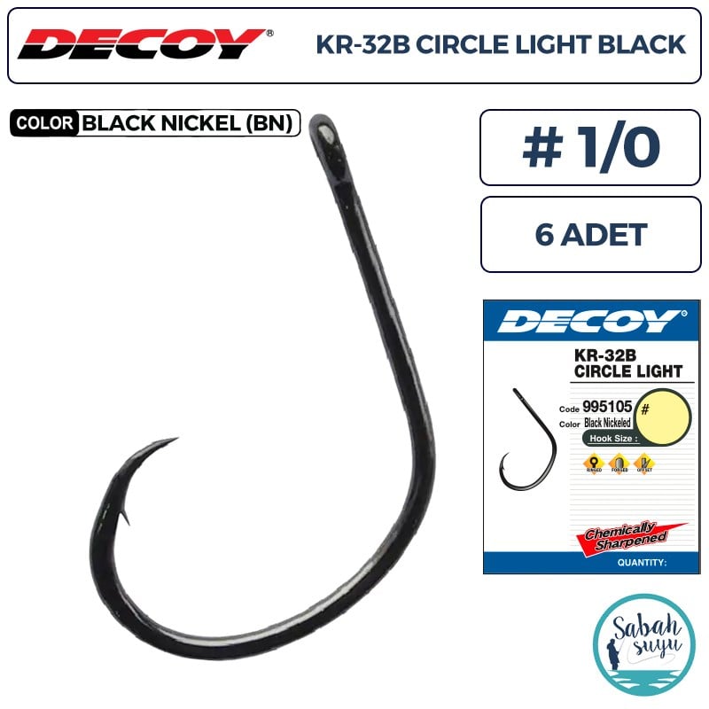 Decoy KR-32B Circle Light Delikli Olta İğnesi BN #1/0 (6 Adet)