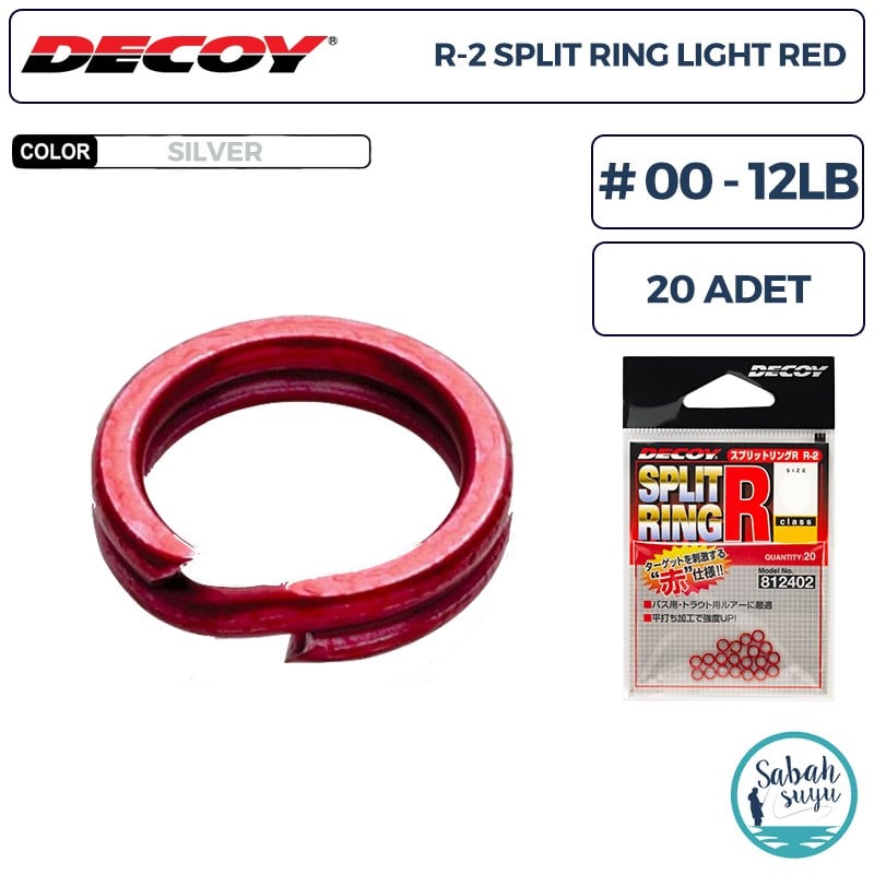 Decoy R-2 Split Ring Halka Light Red #00 12lb (20 Adet)