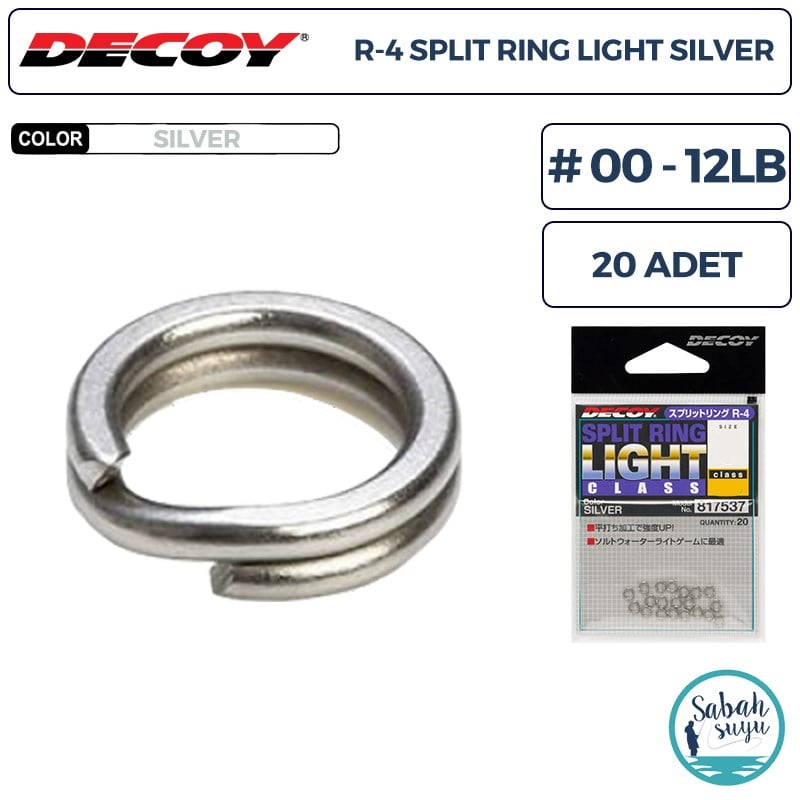 Decoy R-4 Split Ring Halka Light Silver #00 12lb (20 Adet)