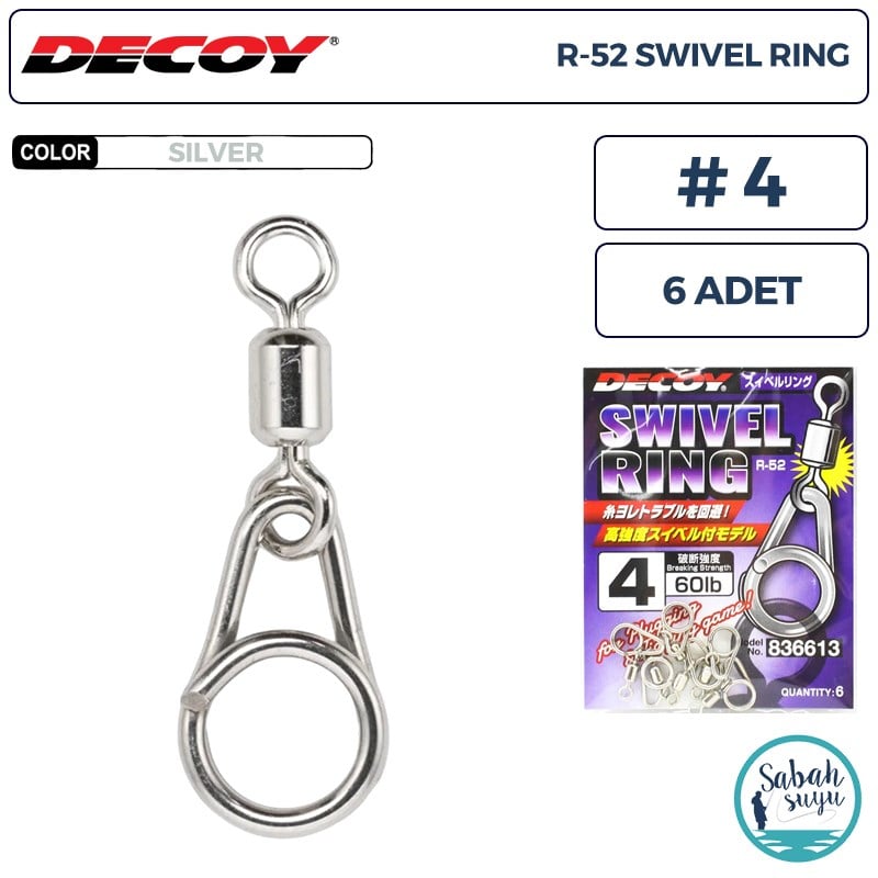 Decoy R-52 Swivel Ring Fırdöndülü Klips Silver #4 (60lb) (6 Adet)