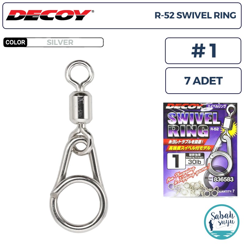 Decoy R-52 Swivel Ring Fırdöndülü Klips Silver #1 (30lb) (7 Adet)